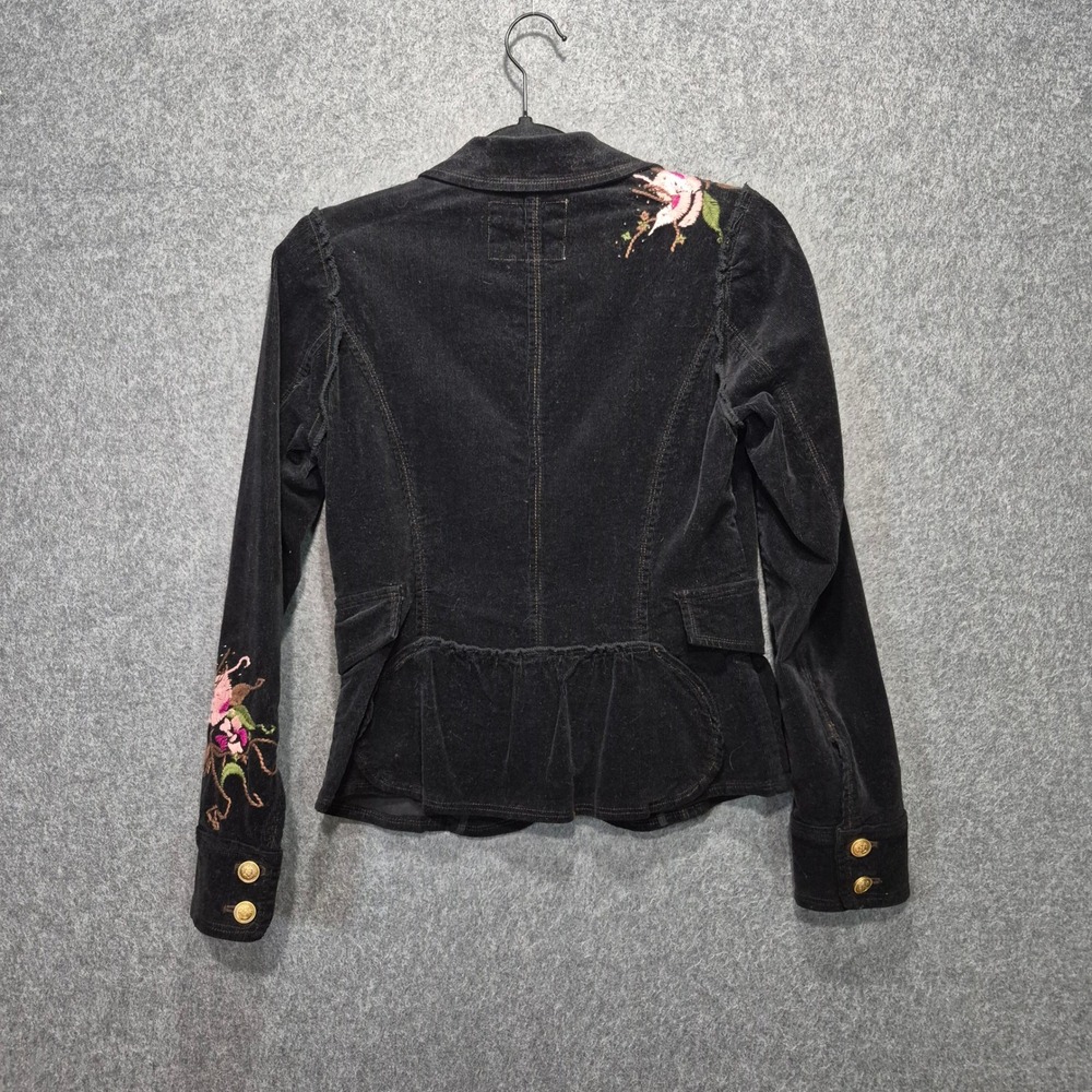 Vtg Y2K Sugarlips Embroidered Beaded Corduroy Jacket S 100% Cotton Boho Glam - Picture 7 of 9